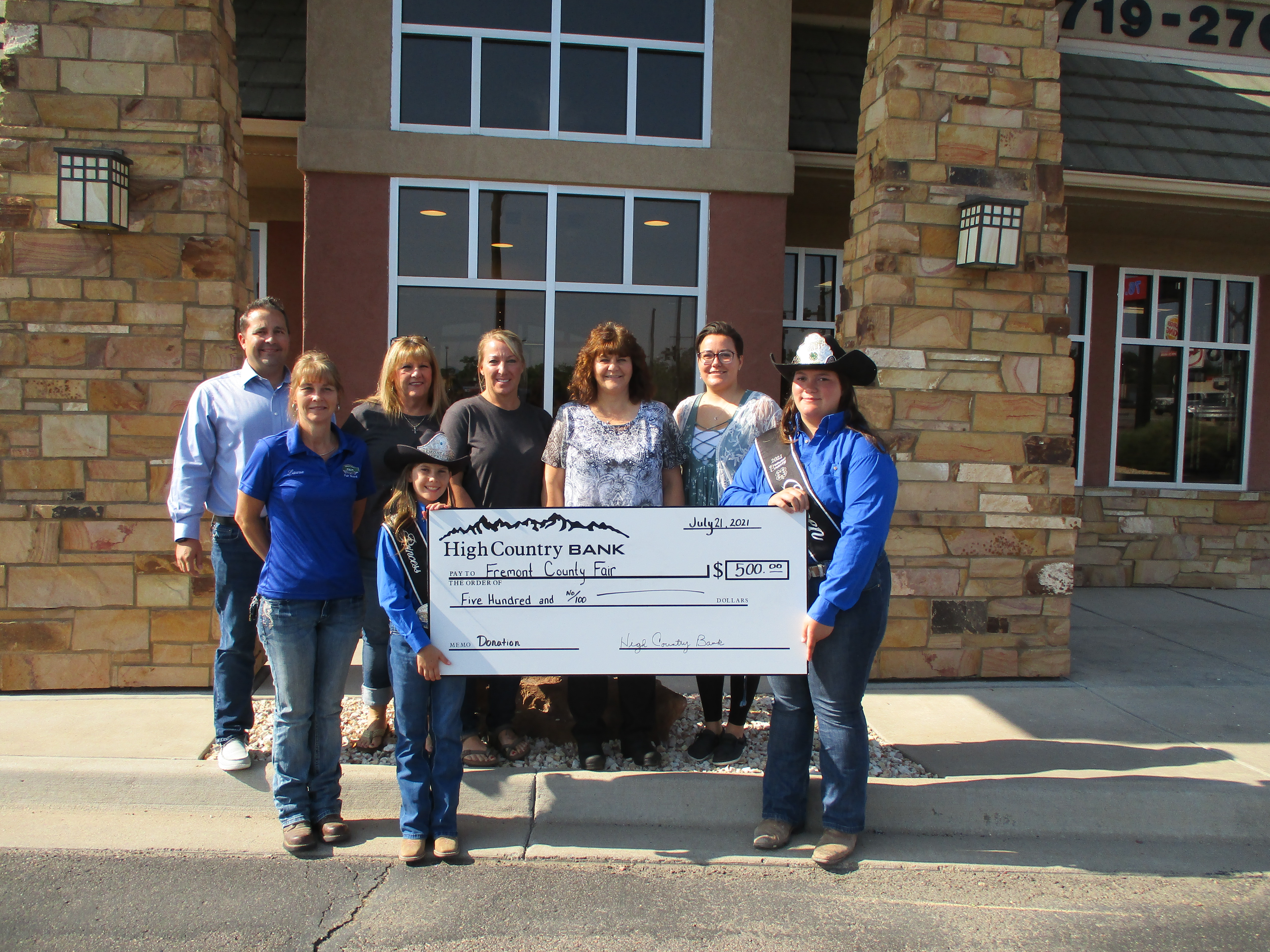Canon City Branch gives check donation to Greater CCCC Foundation 